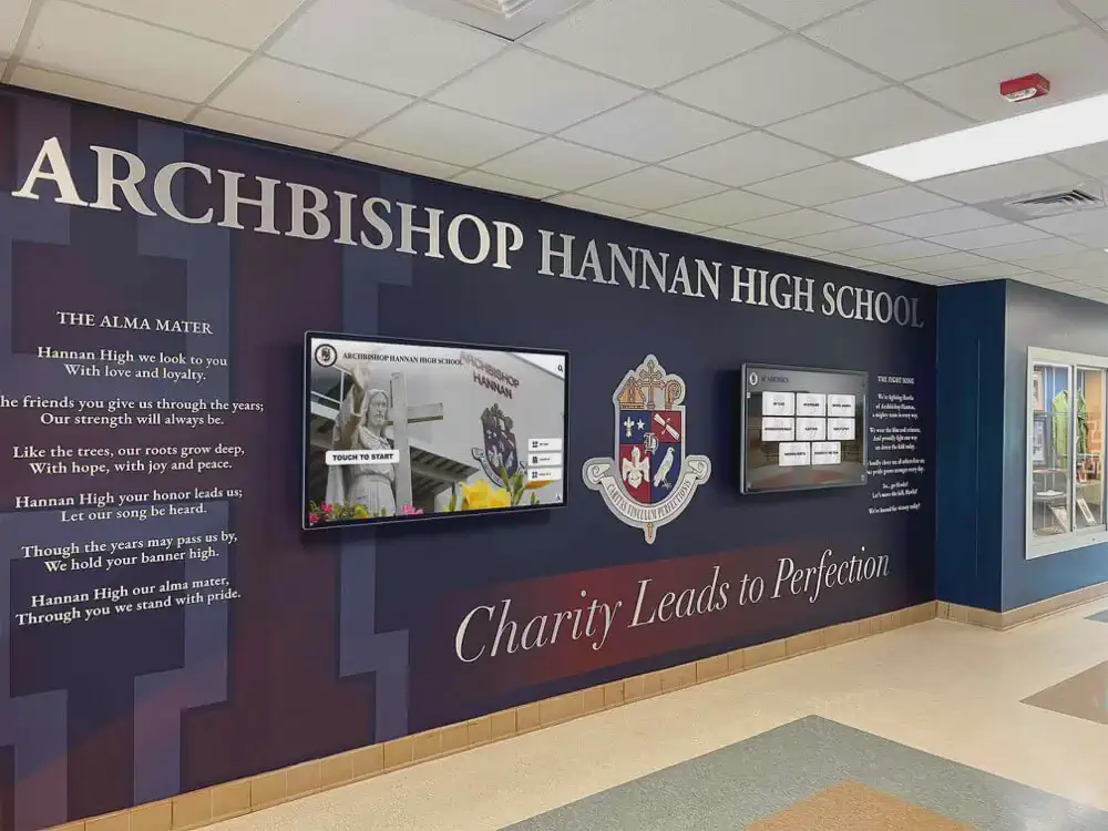 Interactive touchscreen hall of fame display installed at Archbishop Hannan High School